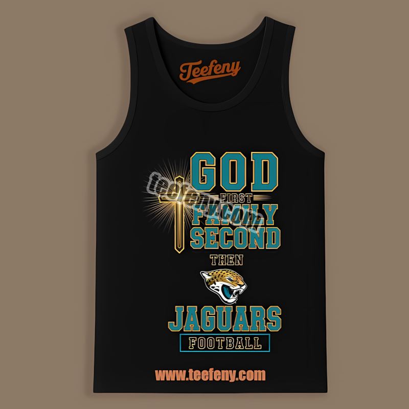 God First Family Second Football Jacksonville Jaguars Retro Tanktop God First Family Second Football Jacksonville Jaguars Retro Tanktop