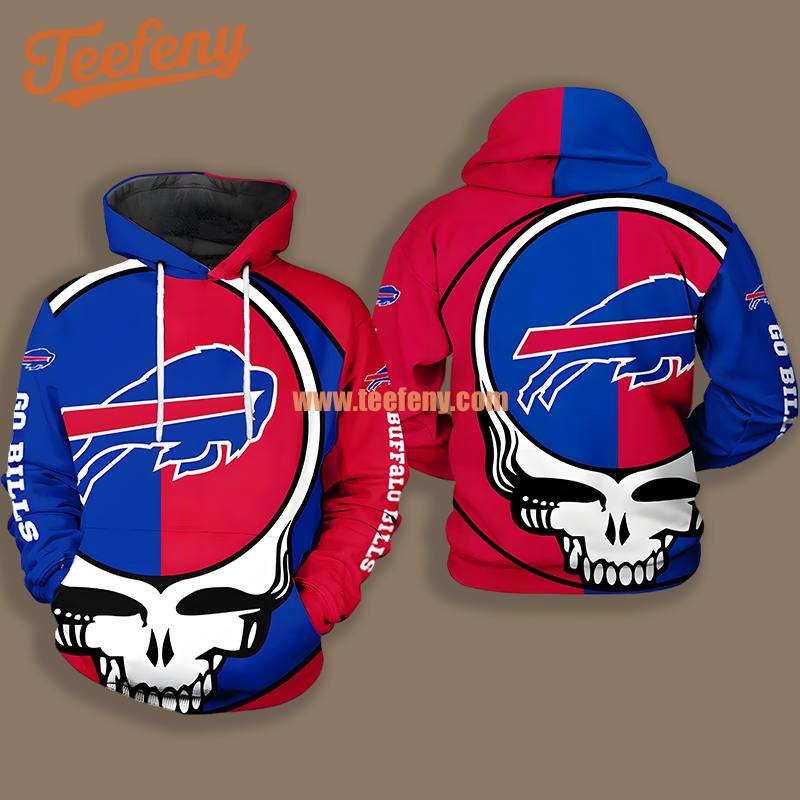 Grateful Dead Buffalo Bills Blue Red 3D Youth Shirt Hoodie