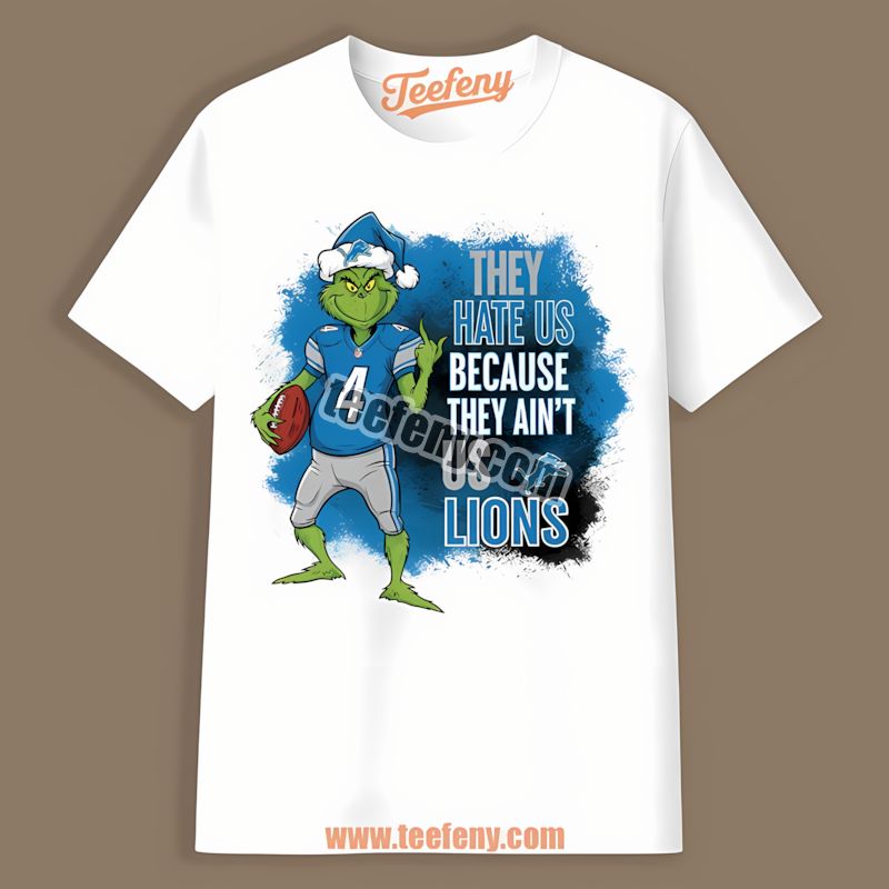 Grinch Detroit Lions They Hate Us Because They Aint Us Vintage Shirt