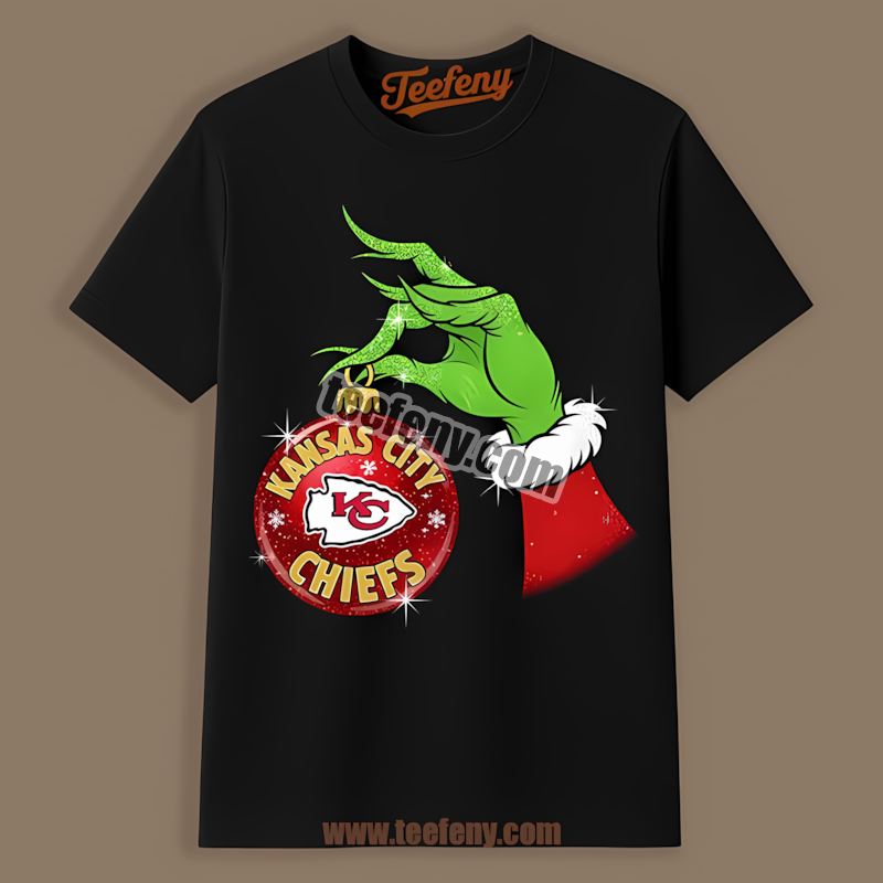 Grinch Hand Holding Kansas City Chiefs Ornament Classic Shirt