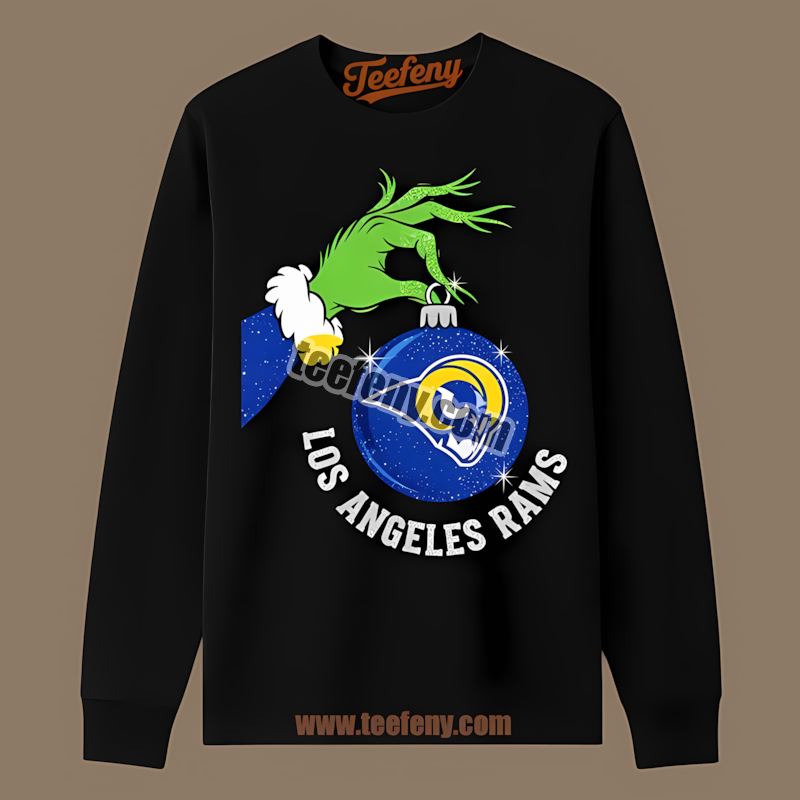 Grinch Hand Holding Los Angeles Rams Ornament Trendy Long Sleeve Grinch Hand Holding Los Angeles Rams Ornament Trendy Long Sleeve