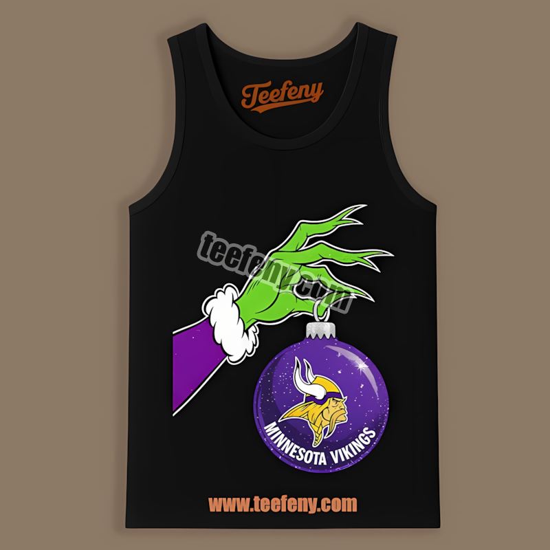 Grinch Hand Holding Minnesota Vikings Ornament Trendy Tanktop Grinch Hand Holding Minnesota Vikings Ornament Trendy Tanktop
