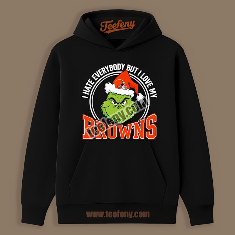 Grinch Hates People Loves Cleveland Browns Hoodie Grinch Hates People Loves Cleveland Browns Hoodie
