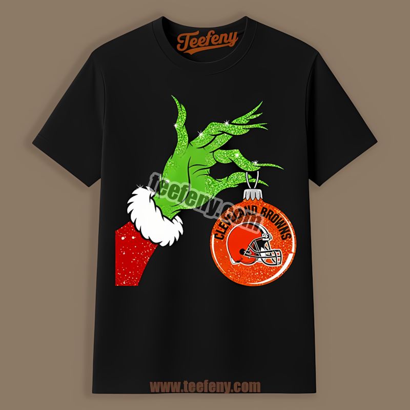 Grinch Holding Cleveland Browns Ornament Vintage Shirt