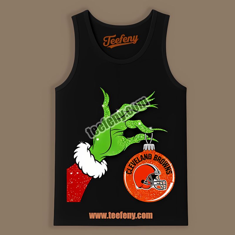 Grinch Holding Cleveland Browns Ornament Vintage Tanktop Grinch Holding Cleveland Browns Ornament Vintage Tanktop