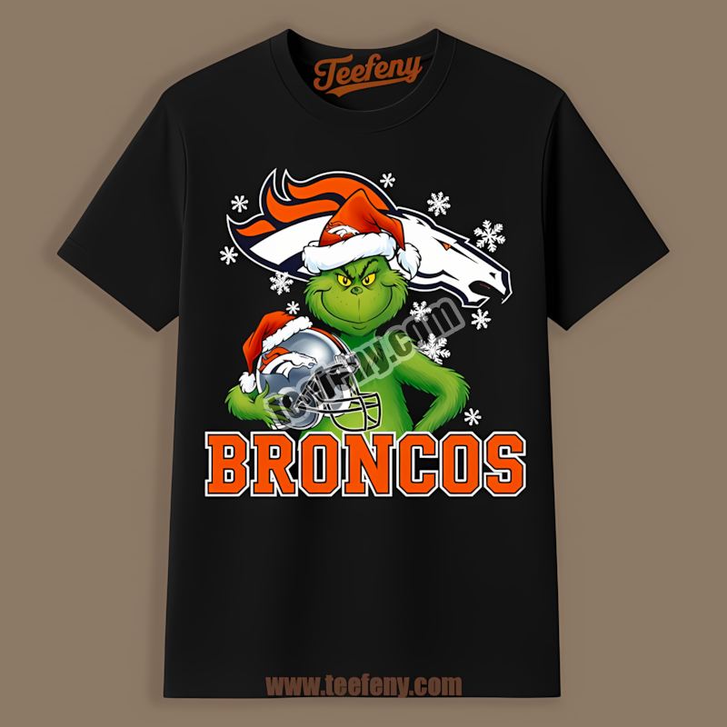 Grinch Holding Denver Broncos Helmet Trendy Shirt