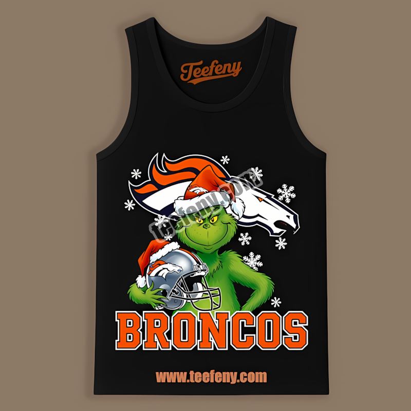 Grinch Holding Denver Broncos Helmet Trendy Tanktop Grinch Holding Denver Broncos Helmet Trendy Tanktop