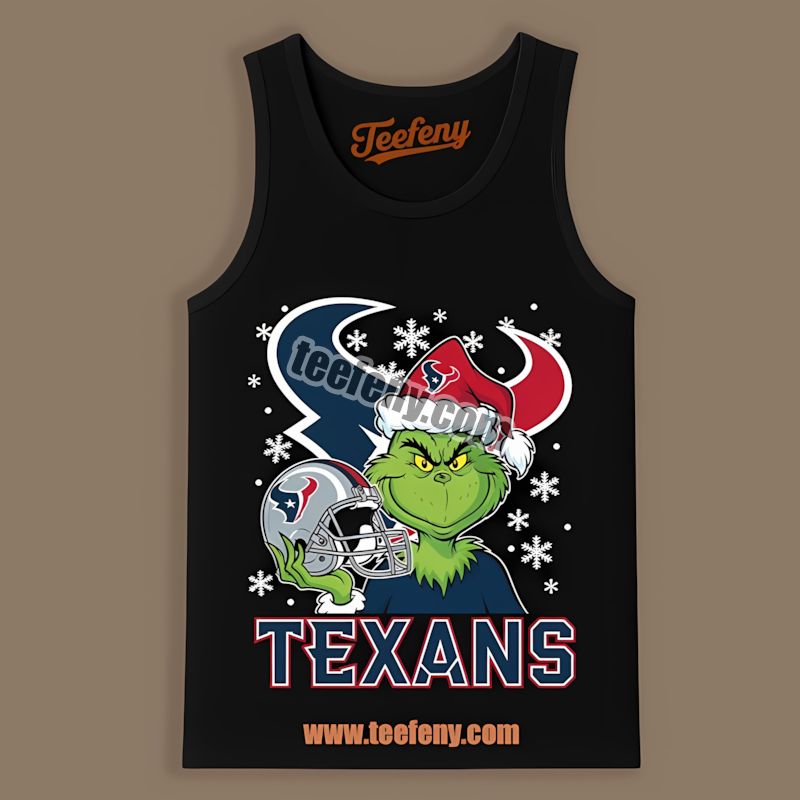 Grinch Holding Houston Texans Helmet Vintage Tanktop Grinch Holding Houston Texans Helmet Vintage Tanktop