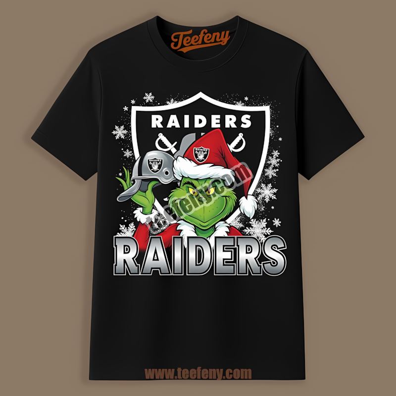 Grinch Holding Las Vegas Raiders Helmet Vintage Shirt
