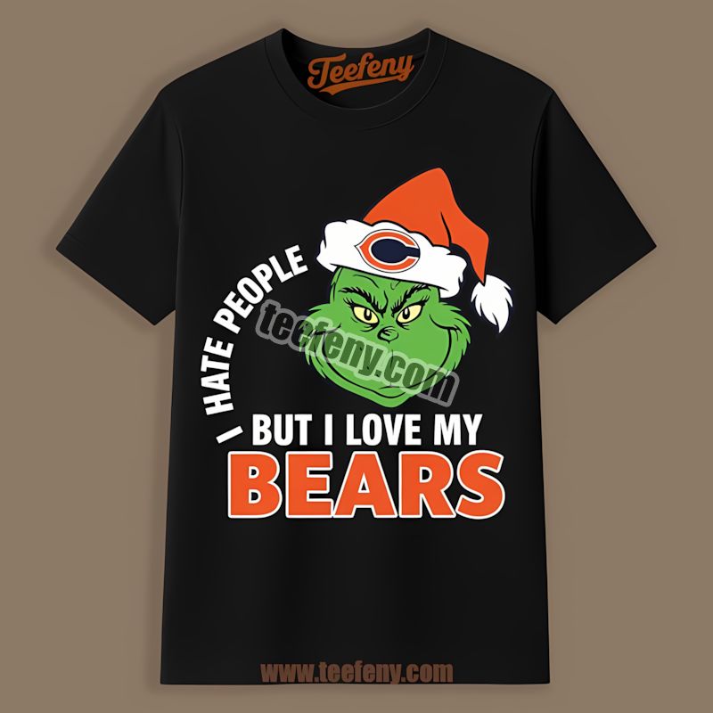 Grinch I Hate People But Love Chicago Bears Color Shirt