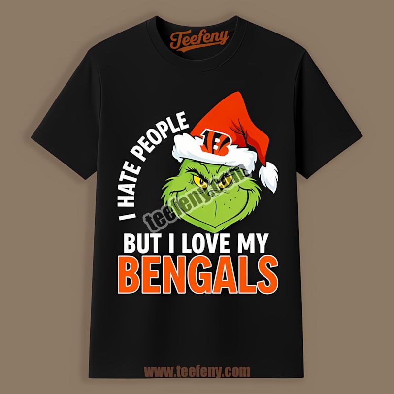 Grinch I Hate People But Love Cincinnati Bengals Cotton Shirt