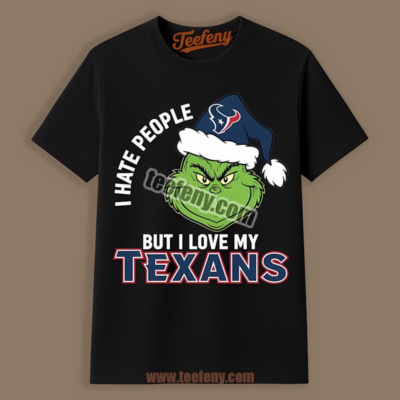 Grinch I Hate People But Love Houston Texans Vintage Shirt