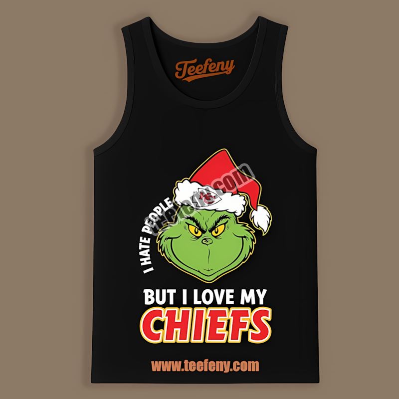 Grinch I Hate People But Love Kansas City Chiefs Adults Tanktop Grinch I Hate People But Love Kansas City Chiefs Adults Tanktop