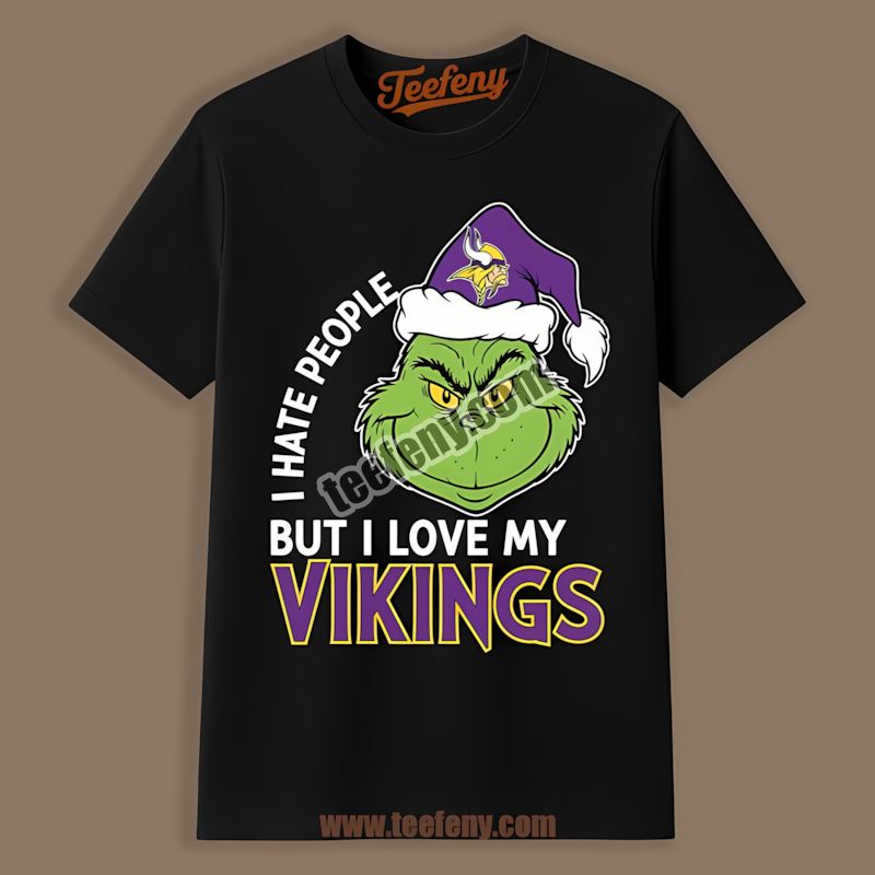 Grinch I Hate People But Love Minnesota Vikings Regular Shirt