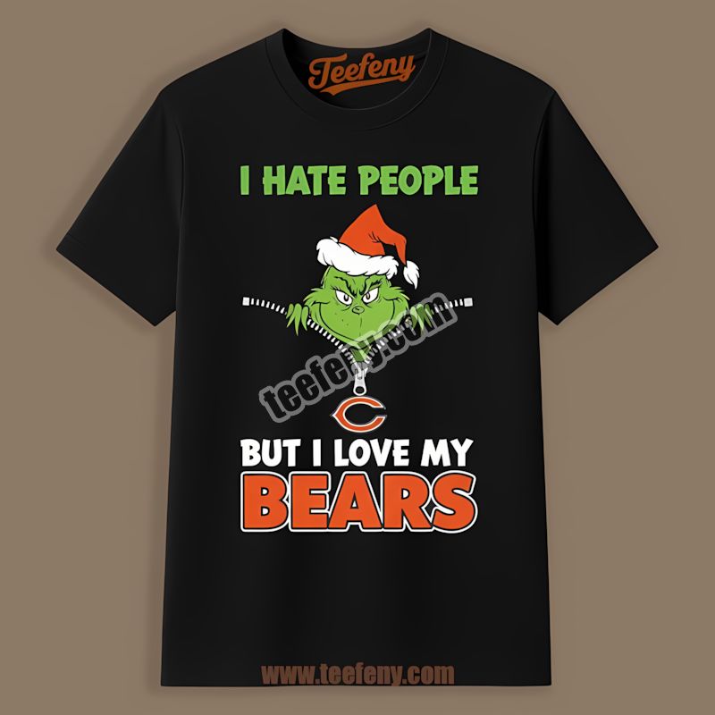 Grinch I Hate People Love Chicago Bears Regular Shirt