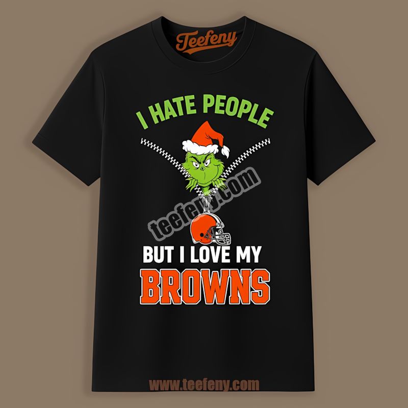Grinch I Hate People Love Cleveland Browns Vintage Shirt