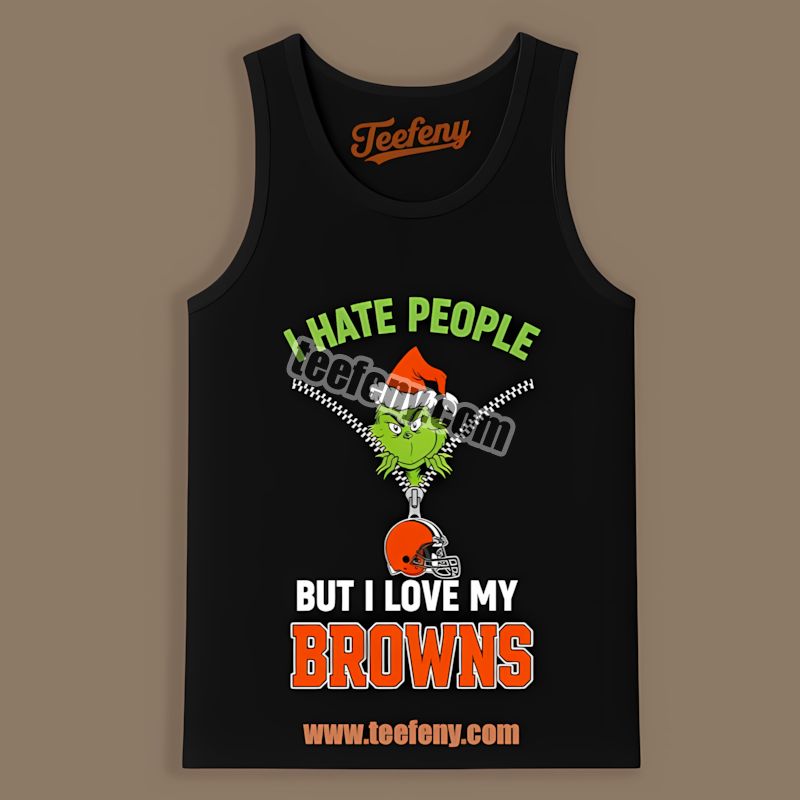 Grinch I Hate People Love Cleveland Browns Vintage Tanktop Grinch I Hate People Love Cleveland Browns Vintage Tanktop
