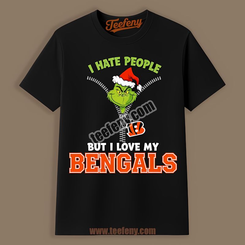 Grinch I Hate People Love My Cincinnati Bengals Color Shirt
