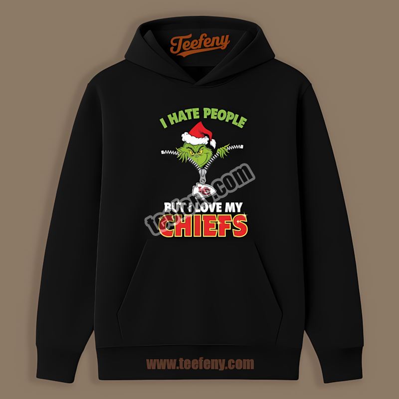 Grinch I Hate People Love My Kansas City Chiefs Unisex Hoodie Grinch I Hate People Love My Kansas City Chiefs Unisex Hoodie