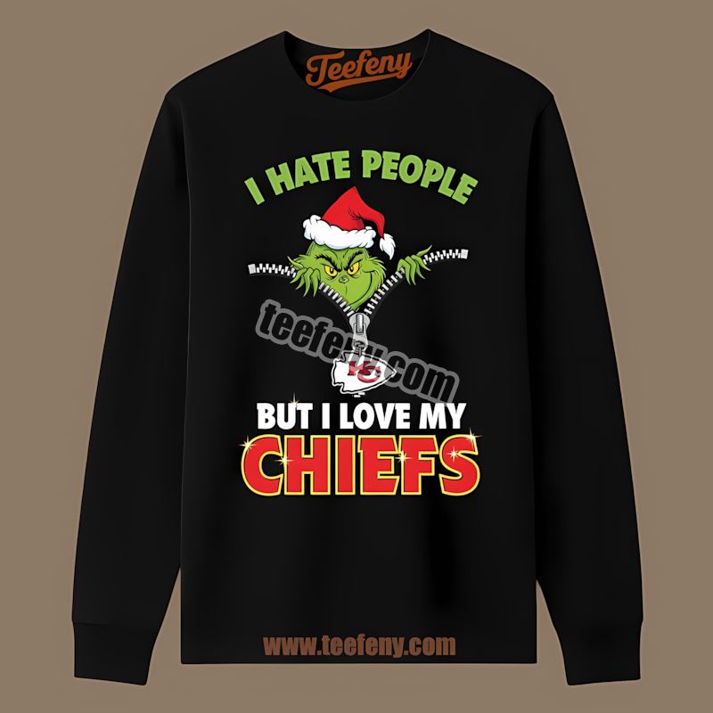 Grinch I Hate People Love My Kansas City Chiefs Unisex Long Sleeve Grinch I Hate People Love My Kansas City Chiefs Unisex Long Sleeve