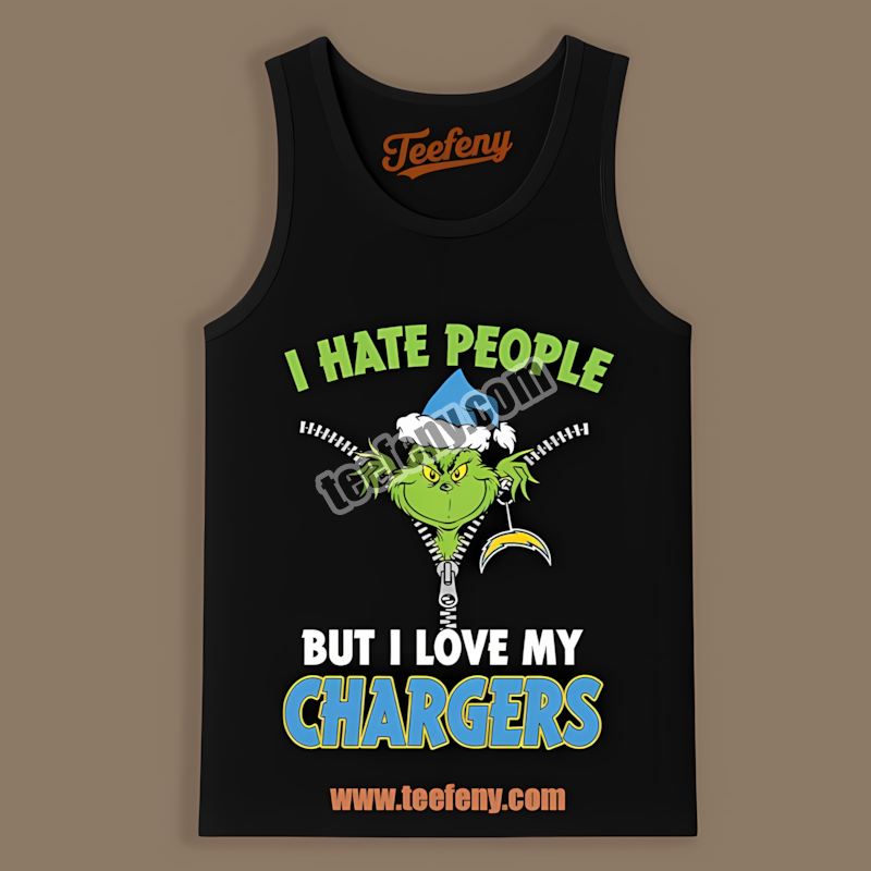 Grinch I Hate People Love My Los Angeles Chargers Classic Tanktop Grinch I Hate People Love My Los Angeles Chargers Classic Tanktop