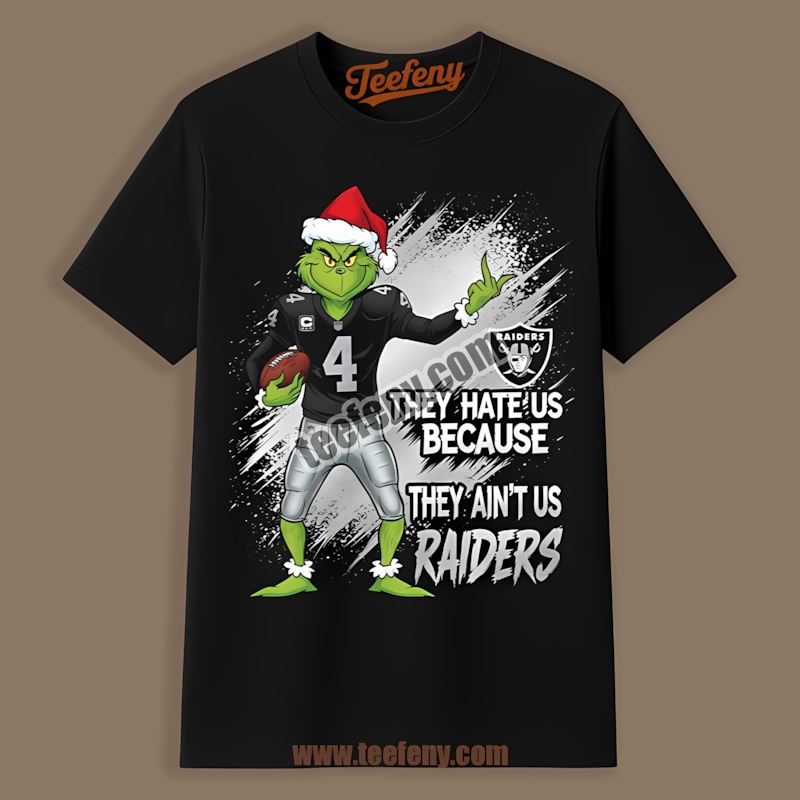Grinch Las Vegas Raiders They Hate Us Because They Aint Us Adults Shirt
