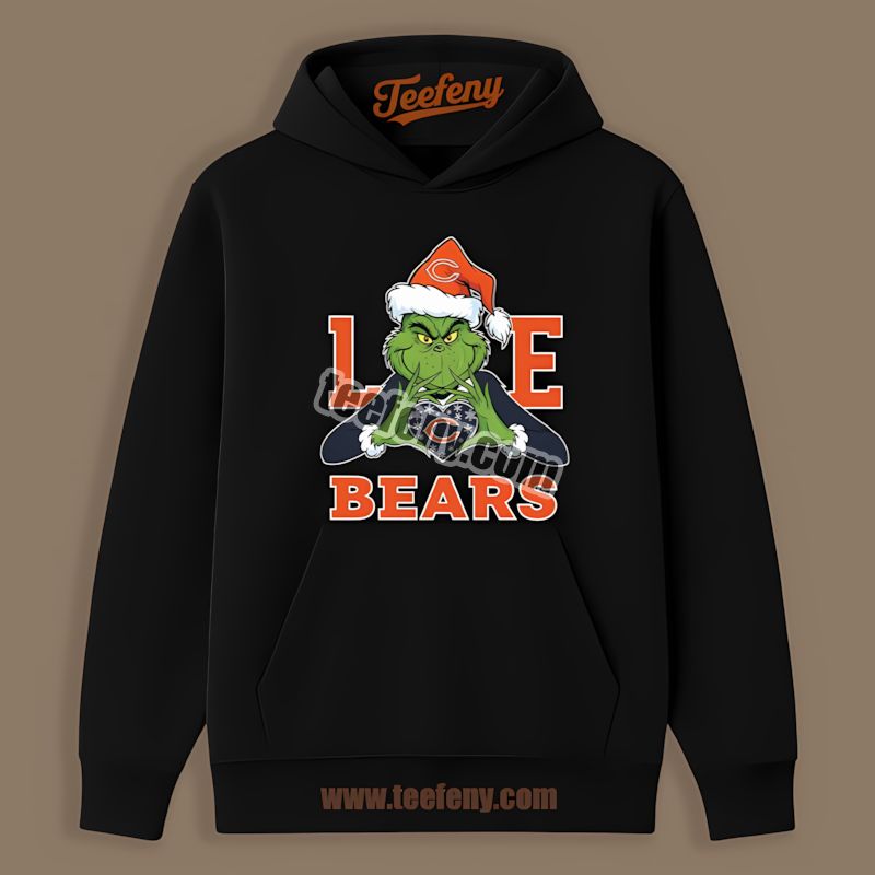 Grinch Love Chicago Bears Christmas Graphic Hoodie Grinch Love Chicago Bears Christmas Graphic Hoodie