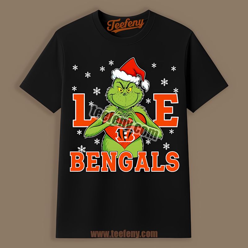 Grinch Love Cincinnati Bengals Christmas Retro Shirt
