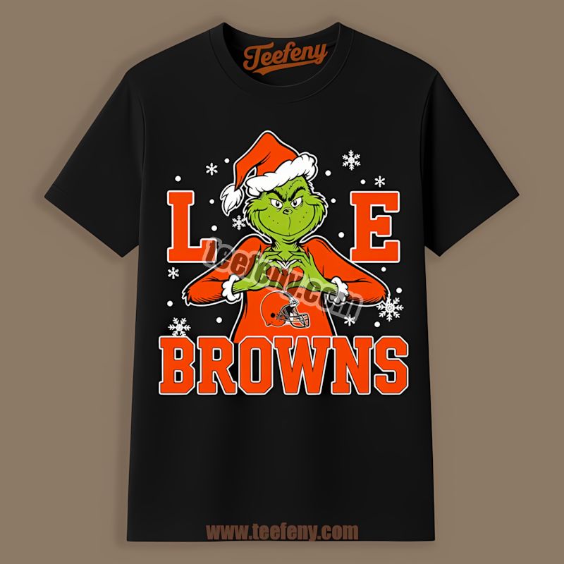 Grinch Love Cleveland Browns Christmas Graphic Shirt