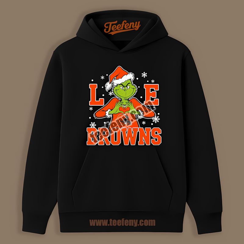 Grinch Love Cleveland Browns Christmas Graphic Hoodie Grinch Love Cleveland Browns Christmas Graphic Hoodie