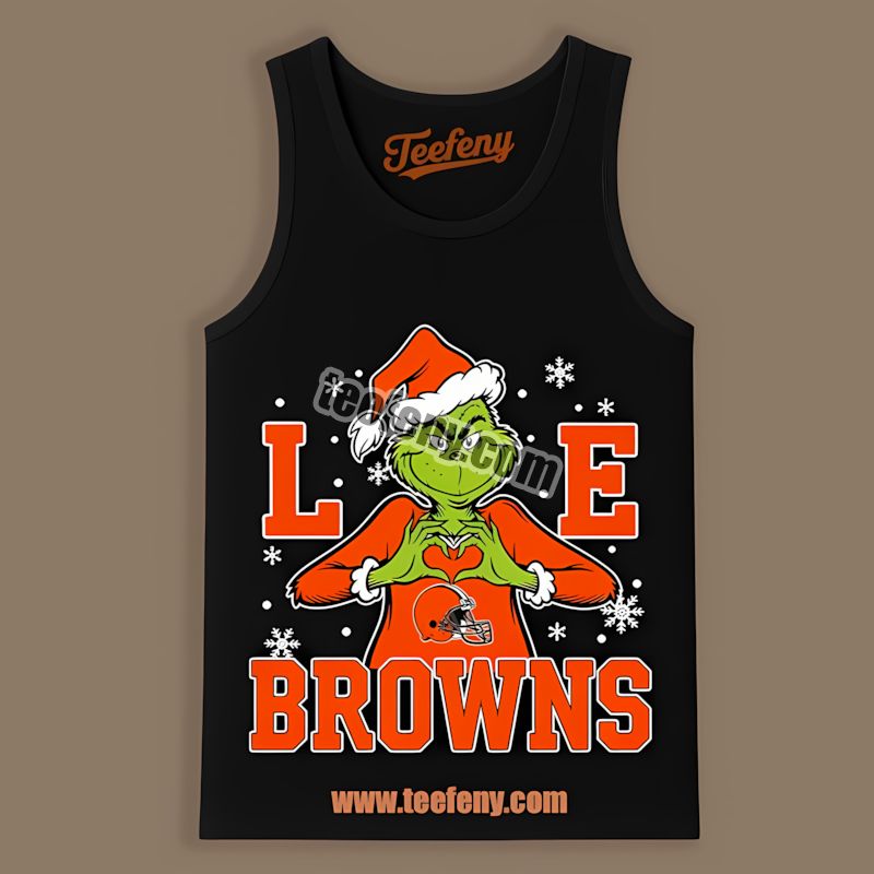 Grinch Love Cleveland Browns Christmas Graphic Tanktop Grinch Love Cleveland Browns Christmas Graphic Tanktop