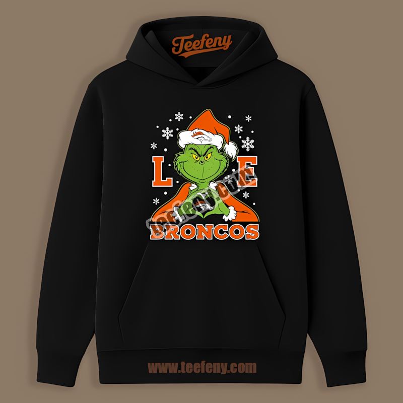 Grinch Love Denver Broncos Christmas Adults Hoodie Grinch Love Denver Broncos Christmas Adults Hoodie