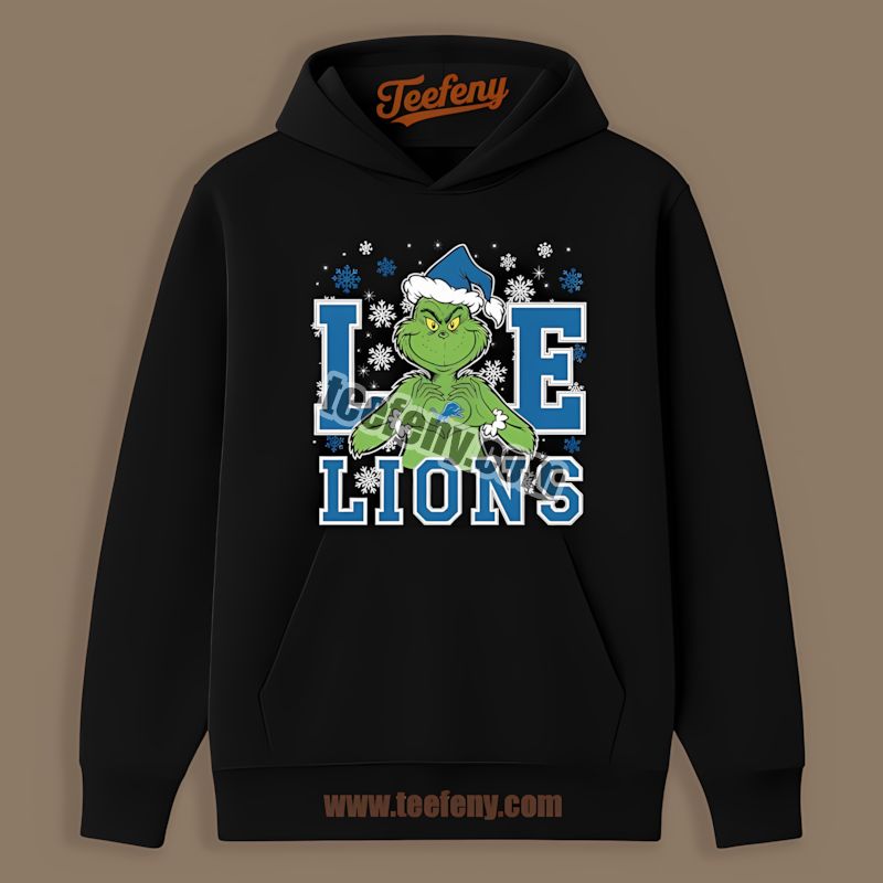 Grinch Love Detroit Lions Christmas Adults Hoodie Grinch Love Detroit Lions Christmas Adults Hoodie