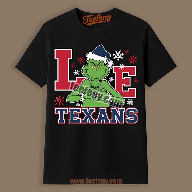 Grinch Love Houston Texans Christmas Regular Shirt