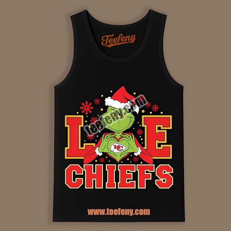 Grinch Love Kansas City Chiefs Christmas Retro Tanktop Grinch Love Kansas City Chiefs Christmas Retro Tanktop