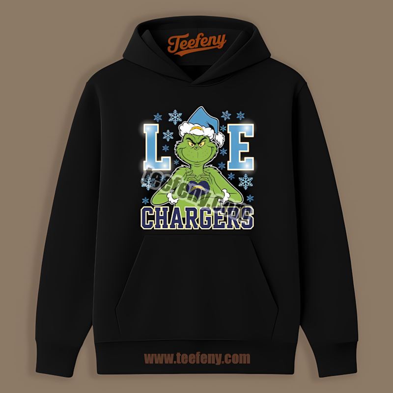 Grinch Love Los Angeles Chargers Christmas Regular Hoodie Grinch Love Los Angeles Chargers Christmas Regular Hoodie