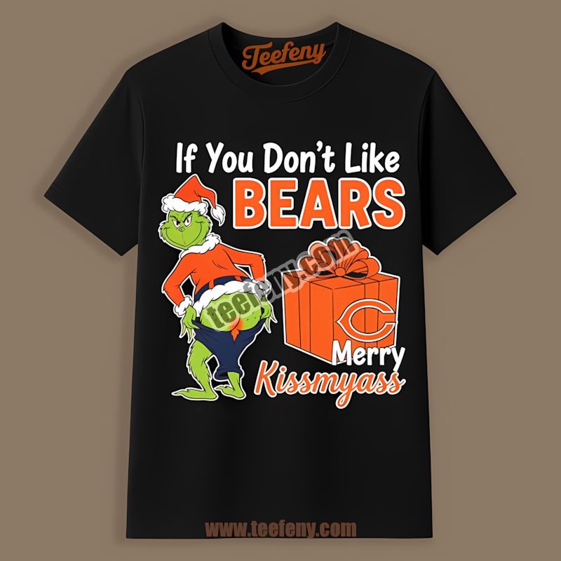 Grinch Merry Kissmyass Chicago Bears Color Shirt For Fans