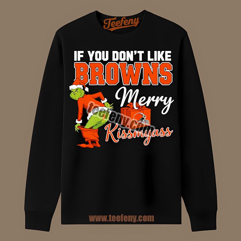 Grinch Merry Kissmyass Cleveland Browns Classic Long Sleeve Grinch Merry Kissmyass Cleveland Browns Classic Long Sleeve