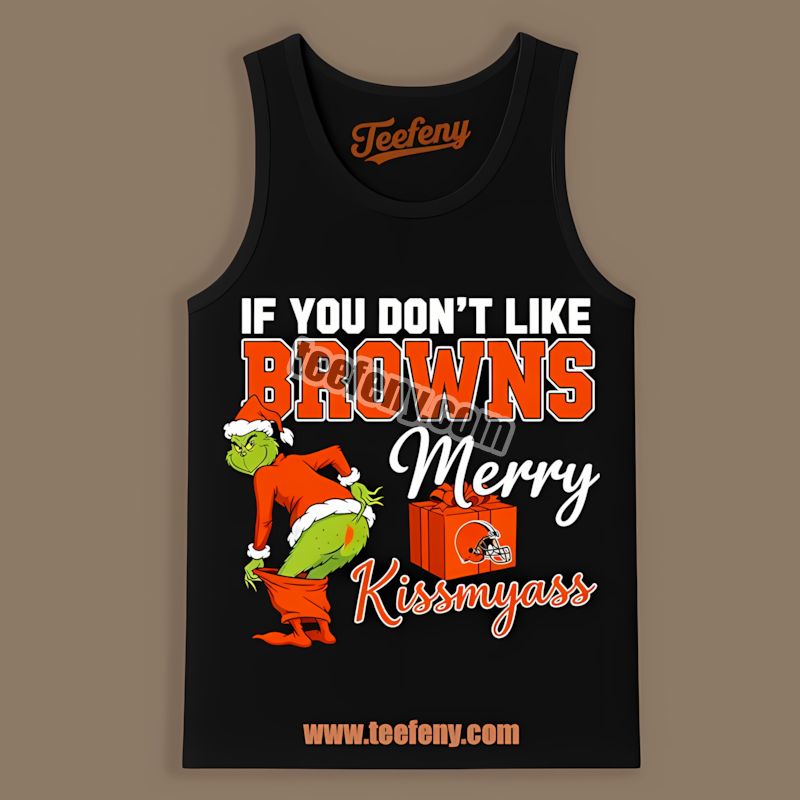 Grinch Merry Kissmyass Cleveland Browns Classic Tanktop Grinch Merry Kissmyass Cleveland Browns Classic Tanktop