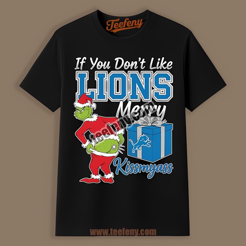 Grinch Merry Kissmyass Detroit Lions Color Shirt