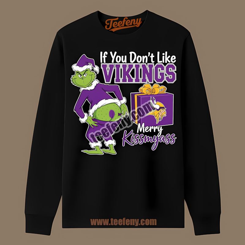Grinch Merry Kissmyass Minnesota Vikings Classic Long Sleeve Grinch Merry Kissmyass Minnesota Vikings Classic Long Sleeve