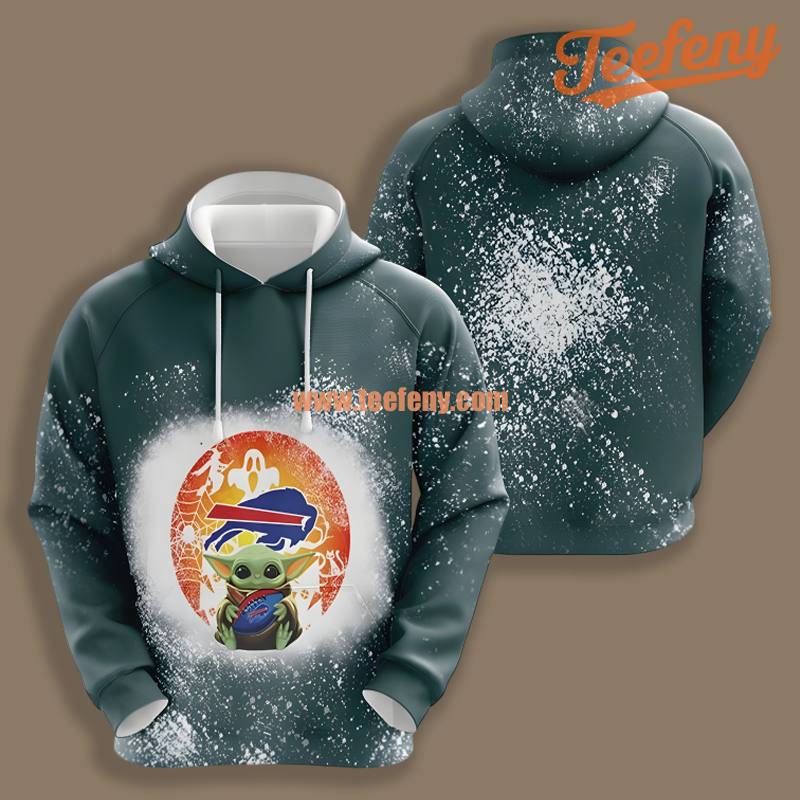 Grogu Ghost Halloween Buffalo Bills Green 3D Graphic Shirt Hoodie