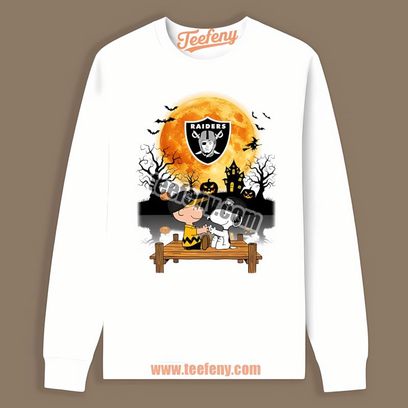 Halloween Charlie Brown And Snoopy Las Vegas Raiders Regular Long Sleeve Halloween Charlie Brown And Snoopy Las Vegas Raiders Regular Long Sleeve