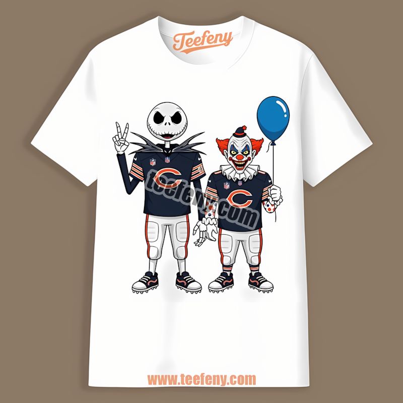 Halloween Chicago Bears Jack Skellington Pennywise Sports Shirt