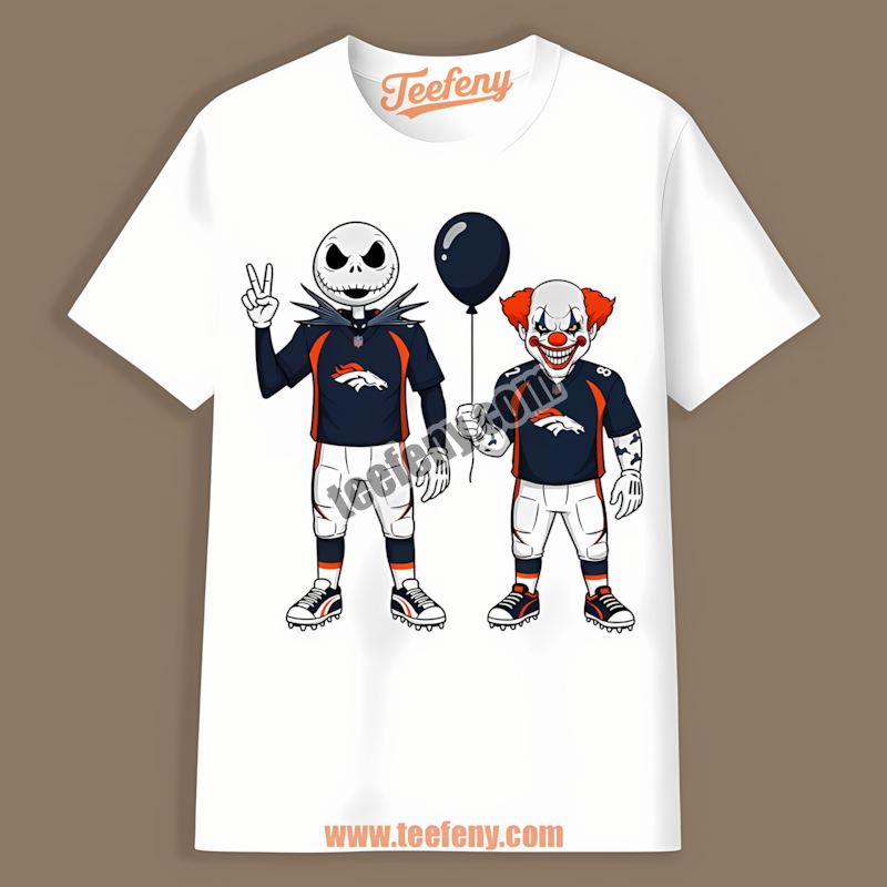 Halloween Denver Broncos Jack Skellington Pennywise Shirt