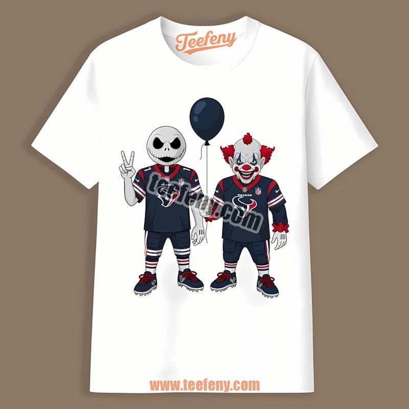 Halloween Houston Texans Jack Skellington And Pennywise Trendy Shirt