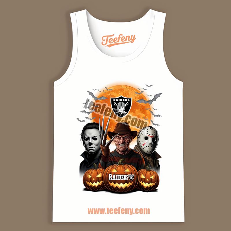 Halloween Jason Voorhees Michael Myers Freddy Krueger Las Vegas Raiders Tanktop Halloween Jason Voorhees Michael Myers Freddy Krueger Las Vegas Raiders Tanktop