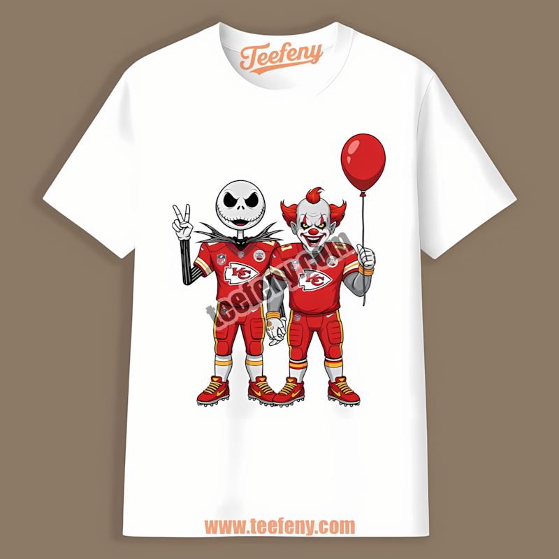 Halloween Kansas City Chiefs Jack Skellington And Pennywise Cotton Shirt