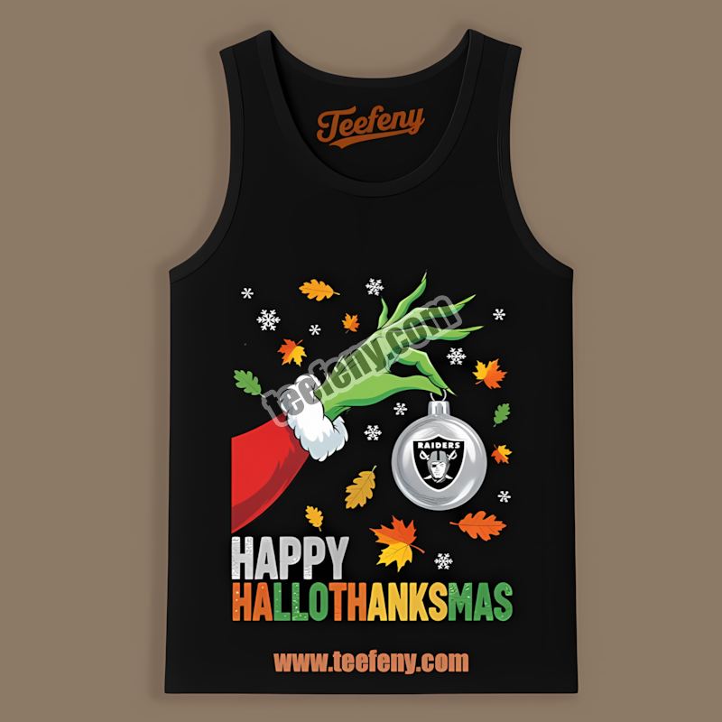 Happy Hallothanksmas Las Vegas Raiders Regular Tanktop Happy Hallothanksmas Las Vegas Raiders Regular Tanktop