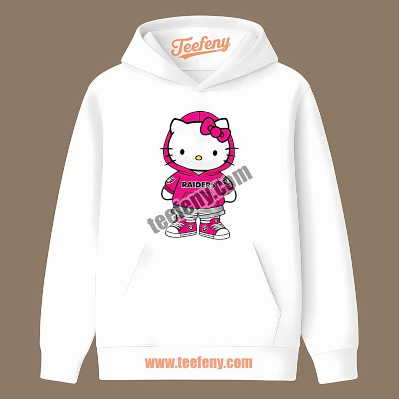 Hello Kitty Graphic Las Vegas Raiders Hoodie Hello Kitty Graphic Las Vegas Raiders Hoodie